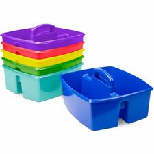Storex Large Storage Caddy External Dimensions: 13.2" Length x 11.2" Width x 10.8" Height - Stackable - Plastic - Assorted Bright - For Paint, Marker, Pen - 6 / Carton