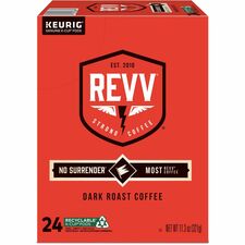 revv&reg; K-Cup, Pod No Surrender Keurig Single-Serve K-Cup Pods, Dark Roast Coffee, 24 Count Compatible with Keurig Brewer - Dark - K-Cup, Pod - Kosher - 24 / Pack