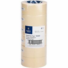 Business Source Utility-purpose Masking Tape 60 yd Length x 2" Width - 3" Core - Tan - Crepe Paper Backing - For Bundling, Holding, Sealing, Masking - 6 / Pack