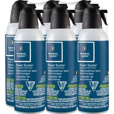 Business Source Power Duster 10 oz - Moisture-free, Ozone-safe - Multi - 6 / Pack
