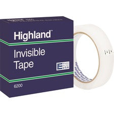 Highland 3/4"W Matte-finish Invisible Tape 72 yd Length x 0.75" Width - 3" Core - Matte - Clear - For Mending, Holding, Splicing - 12 / Pack