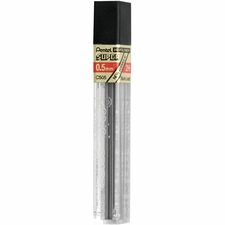 Pentel Super Hi-Polymer Leads 0.5 mm , Fine Point - 2H - Black Lead - 12/Tube - 12 / Box