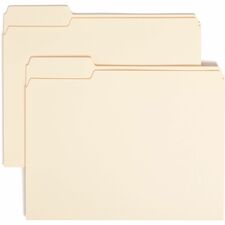 Smead 1/3 Tab Cut Letter Recycled Top Tab File Folder 8 1/2" x 11" - 3/4" Expansion - Top Tab Location - Left Tab Position - 11 pt. - 1 Plys - Manila - Sturdy - 10% Recycled - 100/Box - 5 / Carton