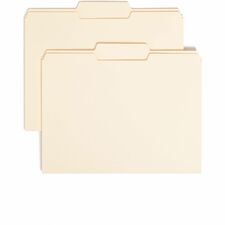 Smead 1/3 Tab Cut Letter Recycled Top Tab File Folder 8 1/2" x 11" - 3/4" Expansion - Top Tab Location - Center Tab Position - 11 pt. - 1 Plys - Manila - Sturdy - 10% Recycled - 100/Box - 5 / Carton