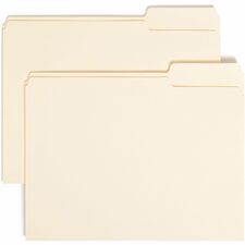 Smead 1/3 Tab Cut Letter Recycled Top Tab File Folder 8 1/2" x 11" - 3/4" Expansion - Top Tab Location - Right Tab Position - 11 pt. - 1 Plys - Manila - Sturdy - 10% Recycled - 100/Box - 5 / Carton