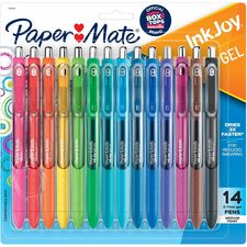 Paper Mate InkJoy Gel Retractable Pen Medium Pen Point - Retractable - Assorted Ink - Gel-based - Assorted Barrel - 14 / Pack