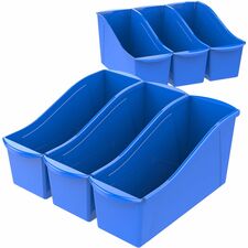 Storex Storex Multiuse Bins Blue 6/pkg 7" Height x 5.30" Width x 14.30" Length - Blue - Plastic - 6 / Pack