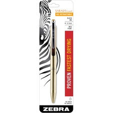Zebra Pen Sarasa Grand Retractable Gel Pens 0.7 mm Pen Point - Refillable - Retractable - Liquid Gel Ink - Brass Barrel - 1 / Pack