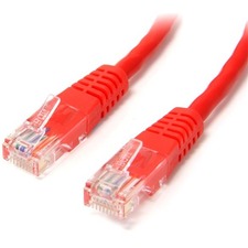 StarTech.com Molded Cat5e UTP Patch Cable 6 ft Category 5e Network Cable for Network Device - First End: 1 x RJ-45 - Male - Second End: 1 x RJ-45 - Male - Patch Cable - Red - 1 Each