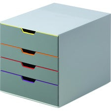 DURABLE VARICOLOR 4 4 Drawer(s) - 11" Height x 11.50" Width x 14" Depth - Desktop - Gray - Plastic - 1 Each