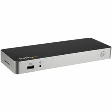 StarTech.com Docking Station for Notebook, Smartphone, Tablet - Memory Card Reader - 60 W - USB 3.0 Type C - 5 x USB Ports - 5 x USB 3.0 - USB Type-C - Network (RJ-45) - HDMI - DisplayPort - Black, Silver - Audio Line Out - Microphone - Thunderbolt - Wire