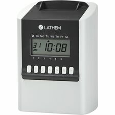 Lathem 700E Calculating Electronic Time Clock Card Punch/Stamp - 100 Employees - Digital - Time, Bi-weekly, Semi-monthly, Month, Week Record Time