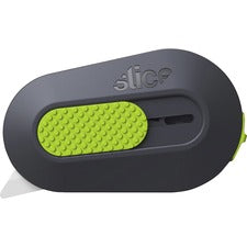Slice Retract Mini Cutter Ceramic Blade - 0.4" Height x 1.5" Width x 2.4" Length - Built-in Magnet, Retractable, Non-sparking, Non-conductive, Rubberized Slider Button, Rust-free - Acrylonitrile Butadiene Styrene (ABS), Neodymium Magnet, Stainless Steel,