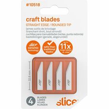 Slice Ceramic Craft Knife Cutting Blades 1.30" Length - Non-conductive, Non-magnetic, Rust Resistant, Non-sparking - Zirconium Oxide - White - 4 / Pack