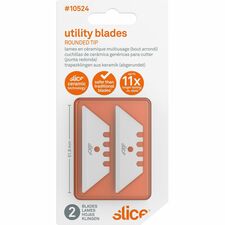 Slice Replacement Ceramic Utility Blades 2.40" Length - Non-conductive, Non-magnetic, Rust Resistant, Reversible, Non-sparking - Zirconium Oxide - White - 2 / Pack