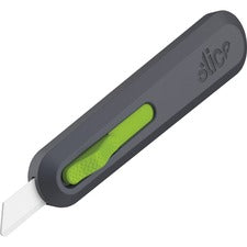 Slice Auto Retract Utility Knife Ceramic Blade - 0.9" Height x 1.4" Width x 6.1" Length - Retractable, Non-sparking, Non-conductive, Rust-free Blade, Durable, Ambidextrous, Comfortable - Glass-filled Nylon, Stainless Steel, Zirconia, Carbon Steel - Gray,