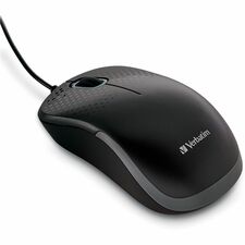 Verbatim Silent Corded Optical Mouse - Black Optical - Cable - Black - USB Type A - Scroll Wheel - 3 Button(s) - 1 Each
