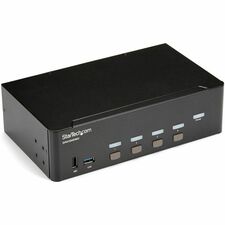 StarTech.com 4 Port HDMI KVM Switch - 4K 30Hz - Dual Display 4 Computer(s) - 1 Local User(s) - 3840 x 2160 - 10 x USB - 10 x HDMI - Rack-mountable, Desktop - TAA Compliant