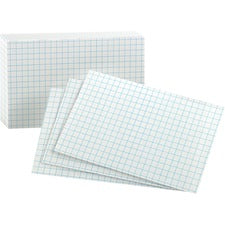 Oxford Graph Index Cards 3" x 5" - 90 lb Basis Weight - Sustainable Forestry Initiative (SFI) - White - 100 / Pack