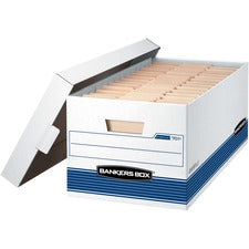 Bankers Box STOR/FILE File Storage Box Internal Dimensions: 12" Width x 24" Depth x 10" Height - External Dimensions: 12.9" Width x 25.4" Depth x 10.3" Height - Media Size Supported: Letter x 24" - Lift-off Closure - Medium Duty - Double End/Double Bottom