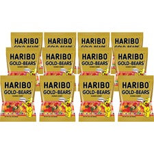 HARIBO Gold-Bears Gummi Candy Lemon, Orange, Pineapple, Raspberry, Strawberry - 5 oz - 12 / Carton