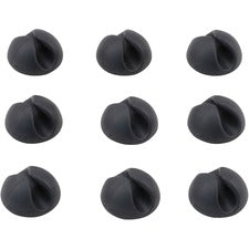 Bluelounge CableDrop Mini Cable Anchor for Small Cords Cable Clip - Black - 0.80" Length - 9 / Pack