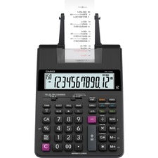 Casio HR-170RC Printing Calculator Dual Power, Two-color Printing, Easy-to-read Display, Sign Change, Compact - 12 Digits - LCD - AC Supply/Battery Powered - 4 x AA - 2.6" Height x 6.5" Width x 11.6" Length - Black - Portable - 1 Each