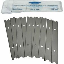 Ettore 4" Replacement Scraper Blades 4" Length - Carbon Steel - Steel Gray - 1 Each
