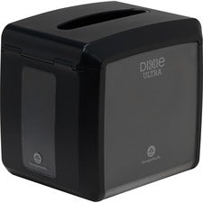 Dixie Ultra&reg; Tabletop Interfold Napkin Dispenser Interfolded Dispenser - 275 x Napkin - 7.2" Height x 7.6" Width x 6.1" Depth - Black - Rubber Feet, Non-slip Base, See Through Window, Slip Resistant - 1 Each