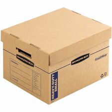 Bankers Box SmoothMove Maximum Strength Moving Boxes Internal Dimensions: 12" Width x 15" Depth x 10" Height - External Dimensions: 12.8" Width x 16.5" Depth x 10.4" Height - Lift-off Closure - Triple End/Double Side/Double Bottom Wall - Stackable - Corru