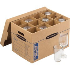 Bankers Box SmoothMove Kitchen Moving Kit Internal Dimensions: 12.25" Width x 18.50" Depth x 12" Height - External Dimensions: 13.1" Width x 20.1" Depth x 12.4" Height - Lift-off Closure - Triple End/Double Side/Double Bottom Wall - Corrugated Paper - Kra