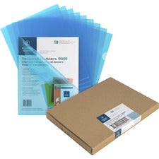 Business Source Letter File Sleeve 8 1/2" x 11" - 20 Sheets Capacity - Blue - 10/Pack - 5 / Box