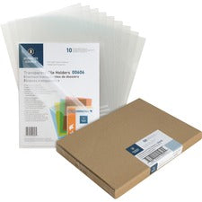 Business Source Letter File Sleeve 8 1/2" x 11" - 20 Sheets Capacity - Clear - 10/Pack - 5 / Box