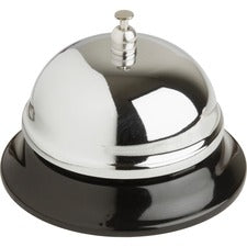 Business Source Nickel Plated Call Bell 3.4" Diameter - Nickel Plated, Chromed - Steel - Silver, Black