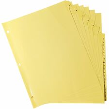 Business Source A-Z Clear Plastic Tab Index Dividers Printed Tab(s) - Character - A-Z - 25 Tab(s)/Set - 8.5" Divider Width x 11" Divider Length - Letter - 3 Hole Punched - Buff Divider - Buff Plastic Tab(s) - 25 / Set