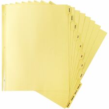Business Source Monthly Clear Plastic Tab Index Dividers Printed Tab(s) - Month - January-December - 12 Tab(s)/Set - 8.5" Divider Width x 11" Divider Length - Letter - 3 Hole Punched - Buff Buff Paper Divider - Buff Plastic Tab(s) - 12 / Set
