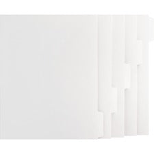 Business Source Tab Printer Economy Index Dividers Print-on Tab(s) - 5 Tab(s)/Set - 8.5" Divider Width x 11" Divider Length - Letter - White Divider - White Tab(s) - 50 / Box