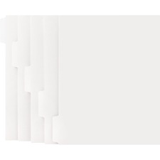 Business Source Straight Collated Print-on Tab Divider Print-on Tab(s) - 5 Tab(s)/Set - 9" Divider Width x 11" Divider Length - Letter - White Divider - White Tab(s) - 50 / Box