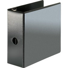 Business Source Locking D-Ring View Binder 5" Binder Capacity - Letter - 8 1/2" x 11" Sheet Size - 925 Sheet Capacity - Fastener(s): D-Ring - Polypropylene, Chipboard - Black - Recycled - Locking Ring, Clear Overlay, Non-glare, Acid-free, Exposed Rivet, S