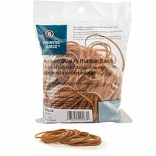 Business Source Rubber Bands Size: #33 - 3.5" Length x 125 mil Thickness - Natural - 212 / Pack
