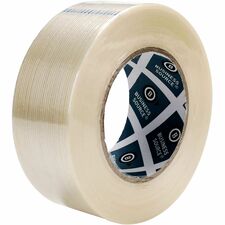 Business Source Filament Tape 60 yd Length x 2" Width - 3" Core - White - Fiberglass Filament - For Reinforcing - 1 Roll