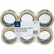 Business Source Crystal Clear Packaging Tape 55 yd Length x 2" Width - 3" Core - Crystal - Pressure-sensitive Poly - 2.50 mil - Abrasion Resistant, Split Resistant - For Packing - 6 / Pack