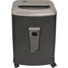 Business Source Light Duty Cross-cut Shredder Non-continuous Shredder - Cross Cut - 12 Per Pass - for shredding Paper, Credit Card, Staples, Paper Clip - P-3 - 8.66" Throat - 3 Minute Run Time - 30 Minute Cool Down Time - 4.23 gal Wastebin Capacity - Grap