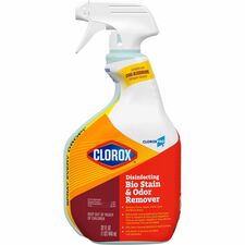 CloroxPro&trade; Disinfecting Bio Stain & Odor Remover Spray Ready-To-Use - 32 fl oz (1 quart) - Bleach-free - Translucent - 1 Each