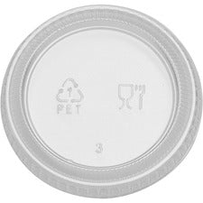 Dixie Portion Cup Lids by GP Pro PETE Plastic - Clear - 100/Pack - 24 / Carton