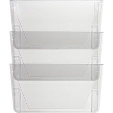 Lorell Wall File Pockets 14.75" Height x 13.13" Width x 4.25" Depth - Clear - 3 / Pack