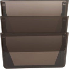 Lorell Wall File Pockets 14.75" Height x 13.13" Width x 4.25" Depth - Smoke - 3 / Pack