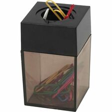 Business Source Paper Clip Holder 2" Height x 3" Width - Smoke - 1 Each