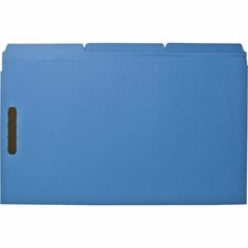 Business Source 1/3 Tab Cut Legal Recycled Fastener Folder 8 1/2" x 14" - 3/4" Expansion - 2 Fastener(s) - 2" Fastener Capacity - Top Tab Location - Assorted Tab Position - 11 pt. - Blue - 10% Recycled - 50 / Box
