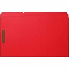 Business Source 1/3 Tab Cut Legal Recycled Fastener Folder 8 1/2" x 14" - 3/4" Expansion - 2 Fastener(s) - 2" Fastener Capacity - Top Tab Location - Assorted Tab Position - 11 pt. - Red - 10% Recycled - 50 / Box